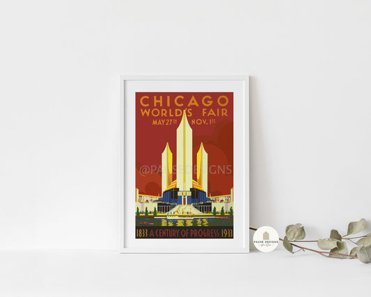 a picture of a chicago world&#39;s fair poster