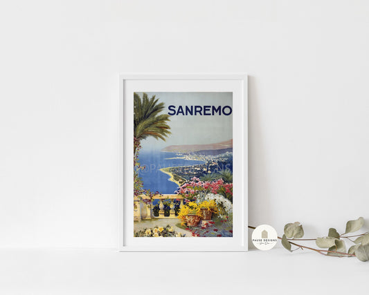 a picture of a poster of sanremo on a wall