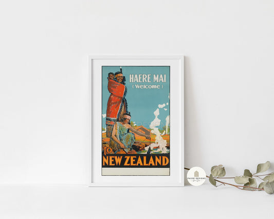 a picture of a picture of a new zealand travel poster