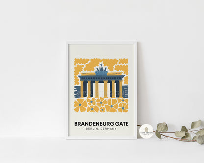 Brandenburg Gate, Berlin Germany, Modern Abstract Travel Wall Art Print | UNFRAMED PRINTS | Home Decor | A3/A4/A5  Prints | New Home Gift