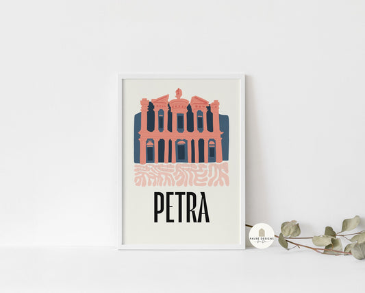 Petra, Jordan, Modern Abstract Travel Wall Art Print | UNFRAMED PRINTS | Home Decor | A3/A4/A5  Prints | Prints for Framing