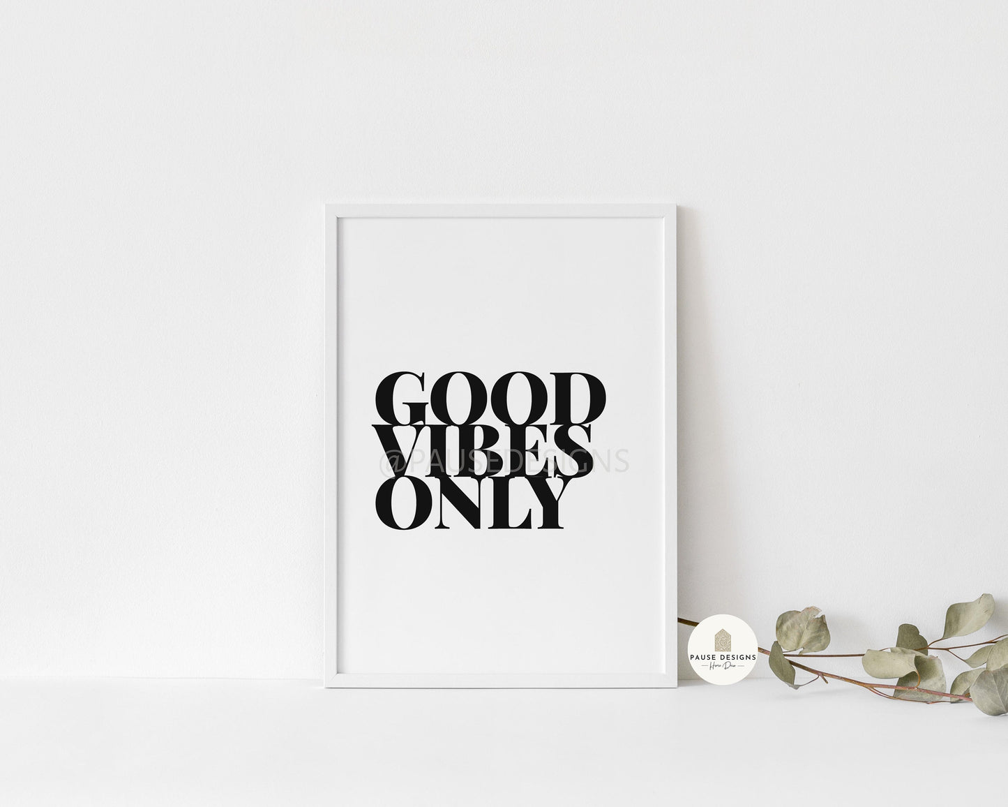 a black and white poster with the words good vibes only