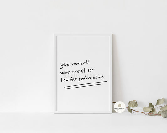 How Far You've Come Positive Motivational Wall Art Print | UNFRAMED PRINT | Home Décor | A3/A4/A5 Prints | Quote Wall Art Prints