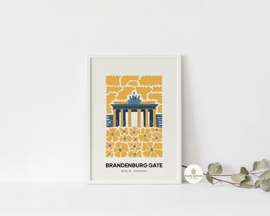 Brandenburg Gate, Berlin Germany, Modern Abstract Travel Wall Art Print | UNFRAMED PRINTS | Home Decor | A3/A4/A5  Prints | New Home Gift