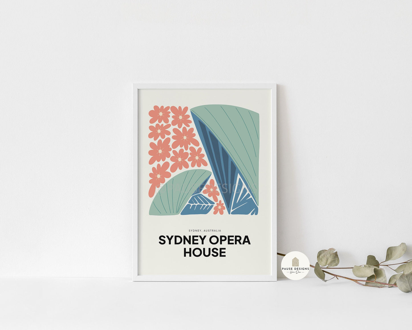 Sydney Opera House, Australia, Modern Abstract Travel Wall Art Print | UNFRAMED PRINTS | Home Decor | A3/A4/A5  Prints | Prints for Framing