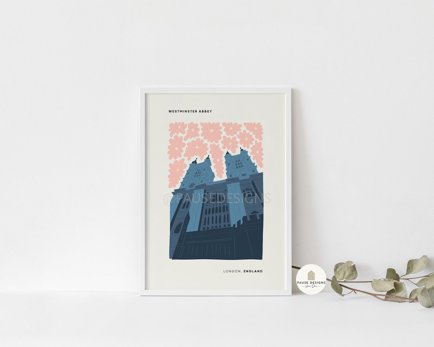 Westminster Abbey, London, England, Modern Abstract Travel Wall Art Print | UNFRAMED PRINTS | Home Decor | A3/A4/A5  Prints | New Home Gift