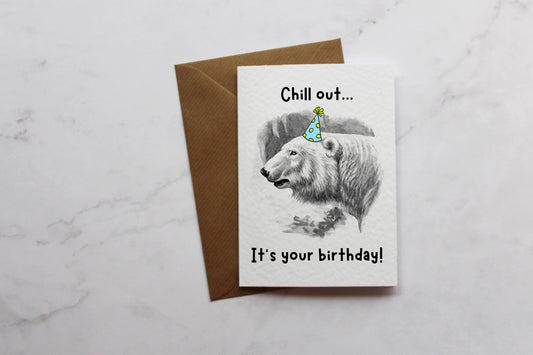 a birthday card with a picture of a bear
