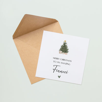 Merry Christmas To An Amazing Fiancée Christmas Card | Christmas Card Fiancée | Christmas Card Partner | Luxury Christmas Card | Gift