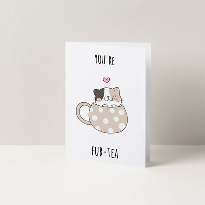 You're Fur-Tea Cat Birthday Card | Cat Birthday Card | Greetings Card | Cute Birthday Cards | Thirtieth Birthday Card For Her | 30th Gift