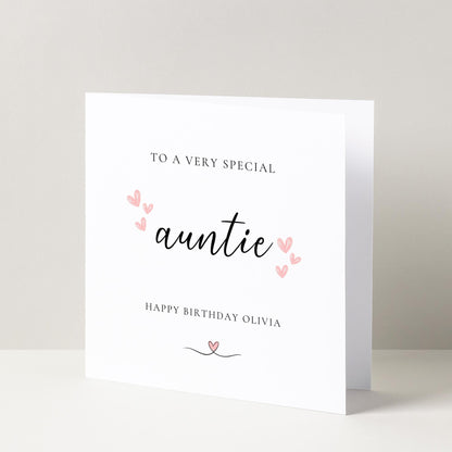 Personalised To A Special Auntie Birthday Greetings Card, Special Auntie Card, Birthday Card For Her, Milestone Auntie Gift, Special Card