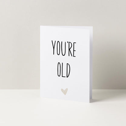 You're Old Funny Birthday Greetings Card, Birthday Gift, Funny Birthday Card, Card For Her, Card For Him, A6 Card, Funny Birthday Card