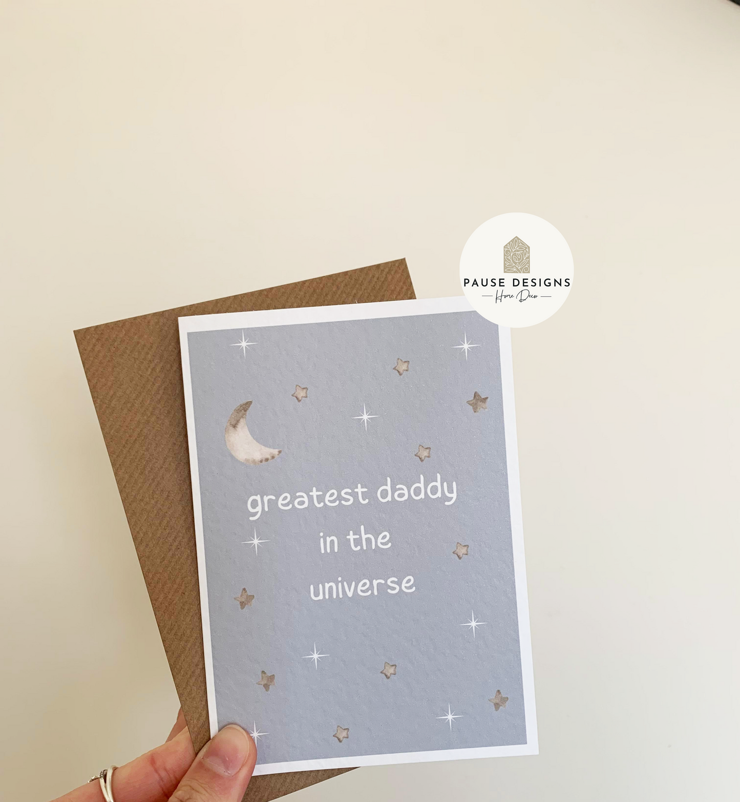 Greatest Daddy In The Universe Stars And Moon Blue Father's Day Greetings Card