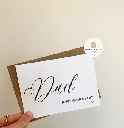 Dad, Happy Father's Day Calligraphy Greetings Card