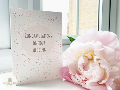 Star Confetti Plaque On Your Wedding Day Greetings Card