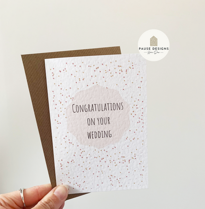 Star Confetti Plaque On Your Wedding Day Greetings Card