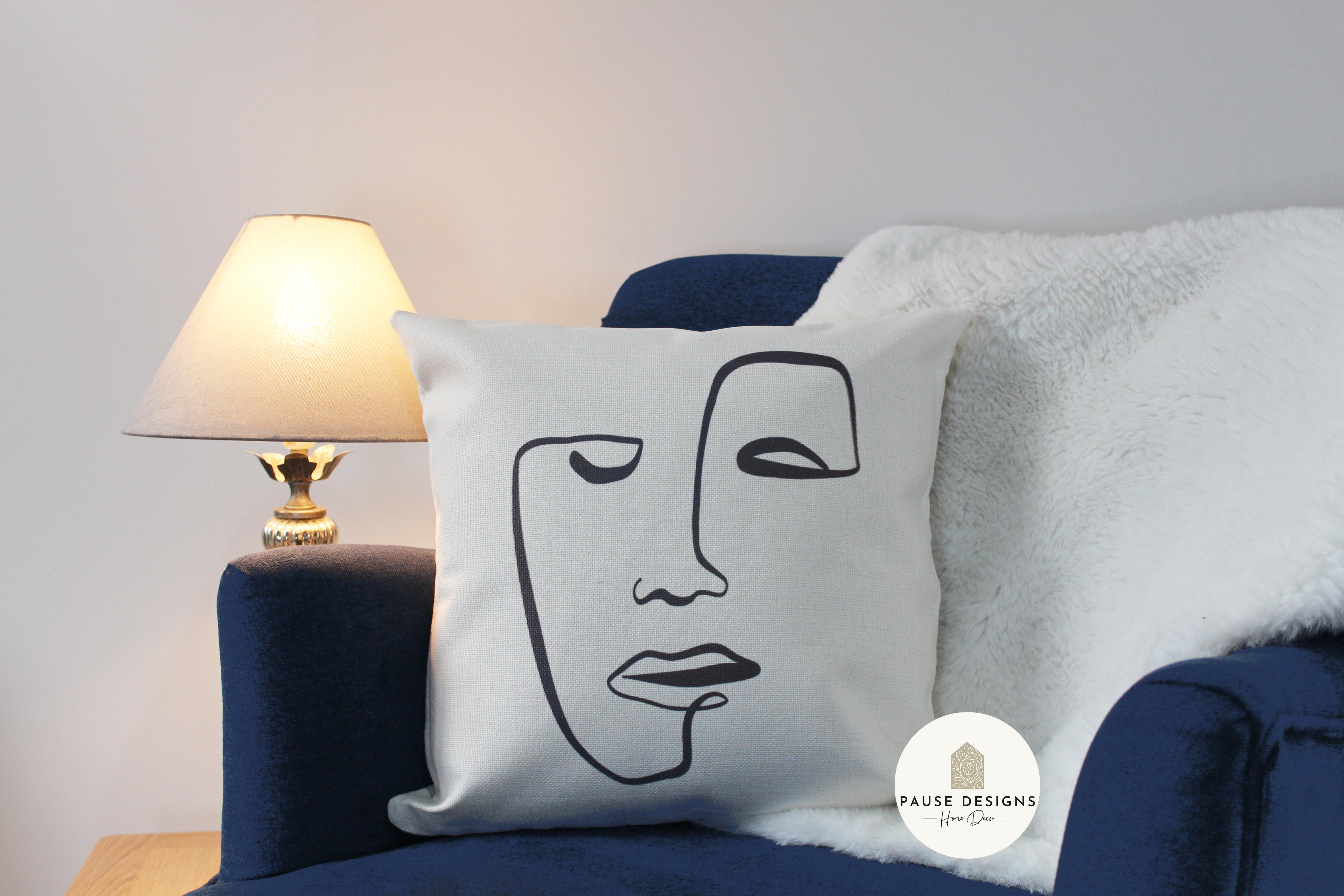 Abstract face pillow cover sale