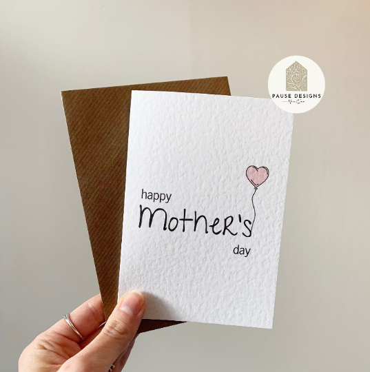 Pink Heart Balloon Mother's Day Card