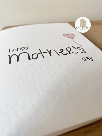 Pink Heart Balloon Mother's Day Card