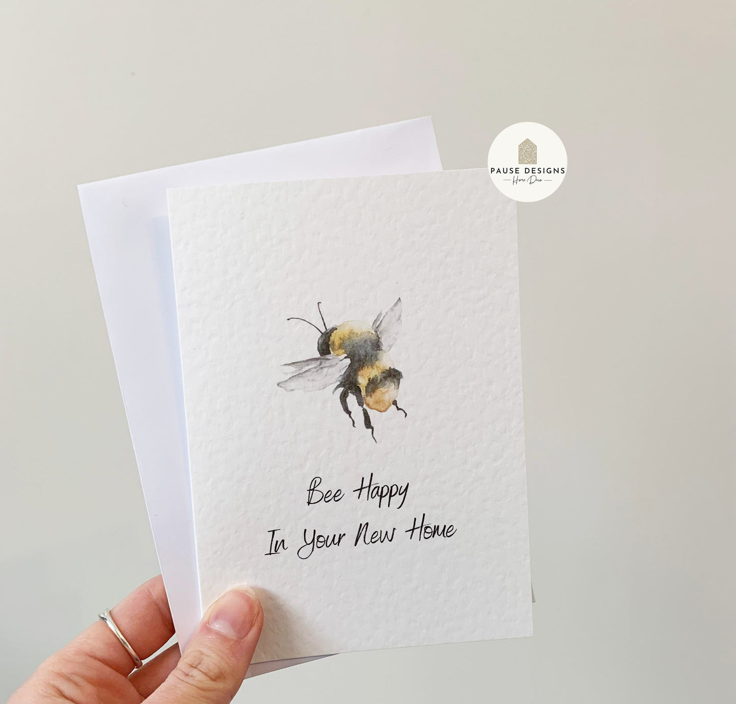 Bee Happy In Your New Home Watercolour Bee Greeting Card