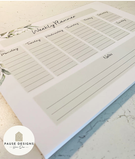 Botanical Watercolour Weekly Planner 50 Page Notepad
