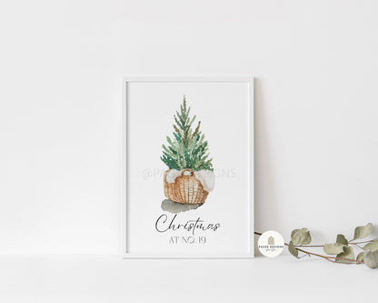 Watercolour Personalised Christmas Tree Wall Art Print | Unframed Prints