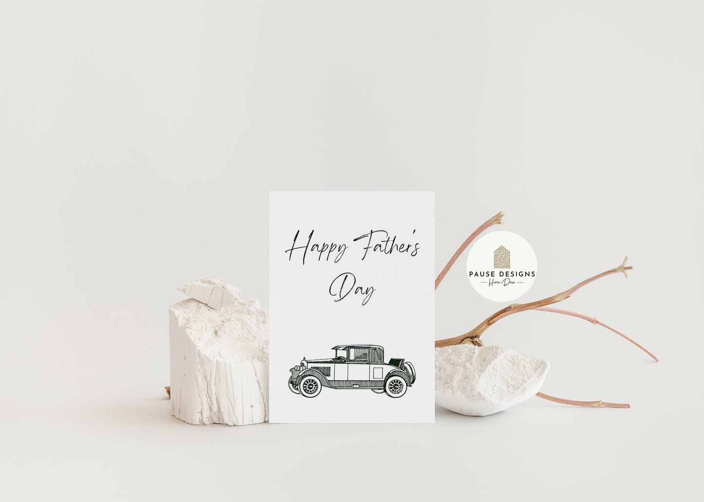 Happy Father's Day Classic Car Greetings Card