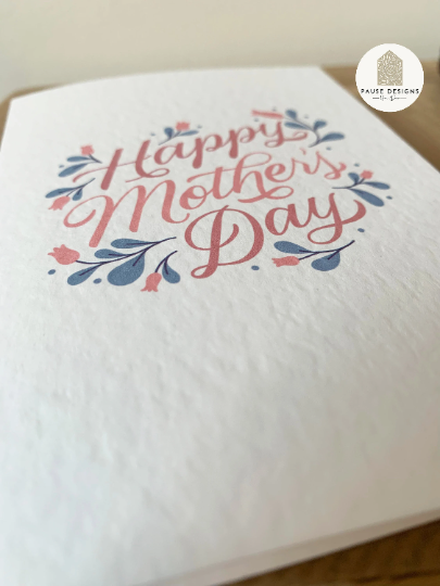 Blue & Pink Mother's Day Card