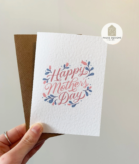 Blue & Pink Mother's Day Card