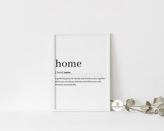 Home Definition Wall Art Print | Unframed Print