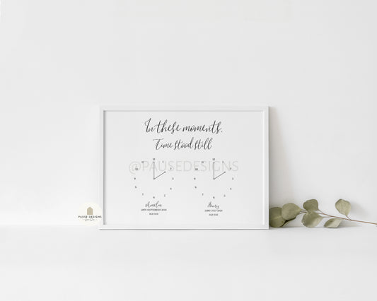 Personalised In These Moments Clock Wall Art Print | Unframed Print