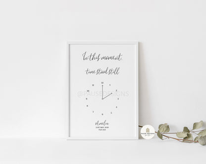 Personalised In These Moments Clock Wall Art Print | Unframed Print