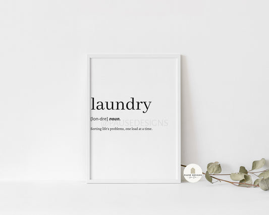 Laundry Definition Wall Art Print | Unframed Print