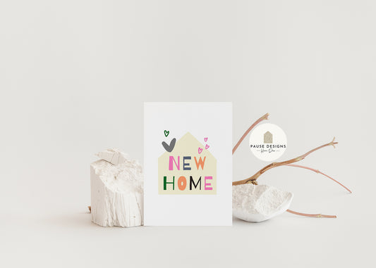 New Home Colourful House Greeting Card