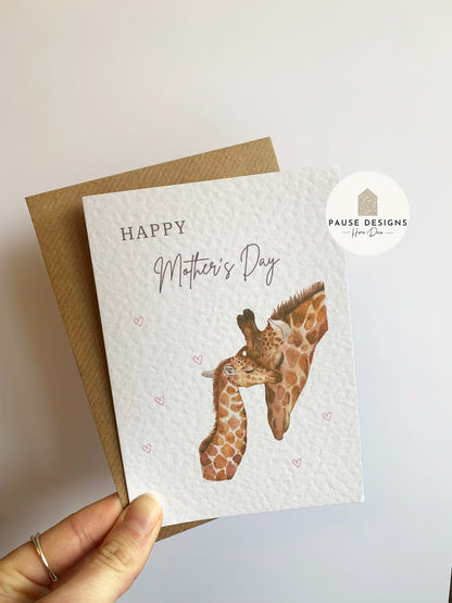 Cute Giraffe Mother's Day Card