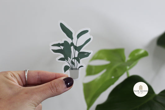 Botanical Potted House Plant Die Cut Vinyl Sticker