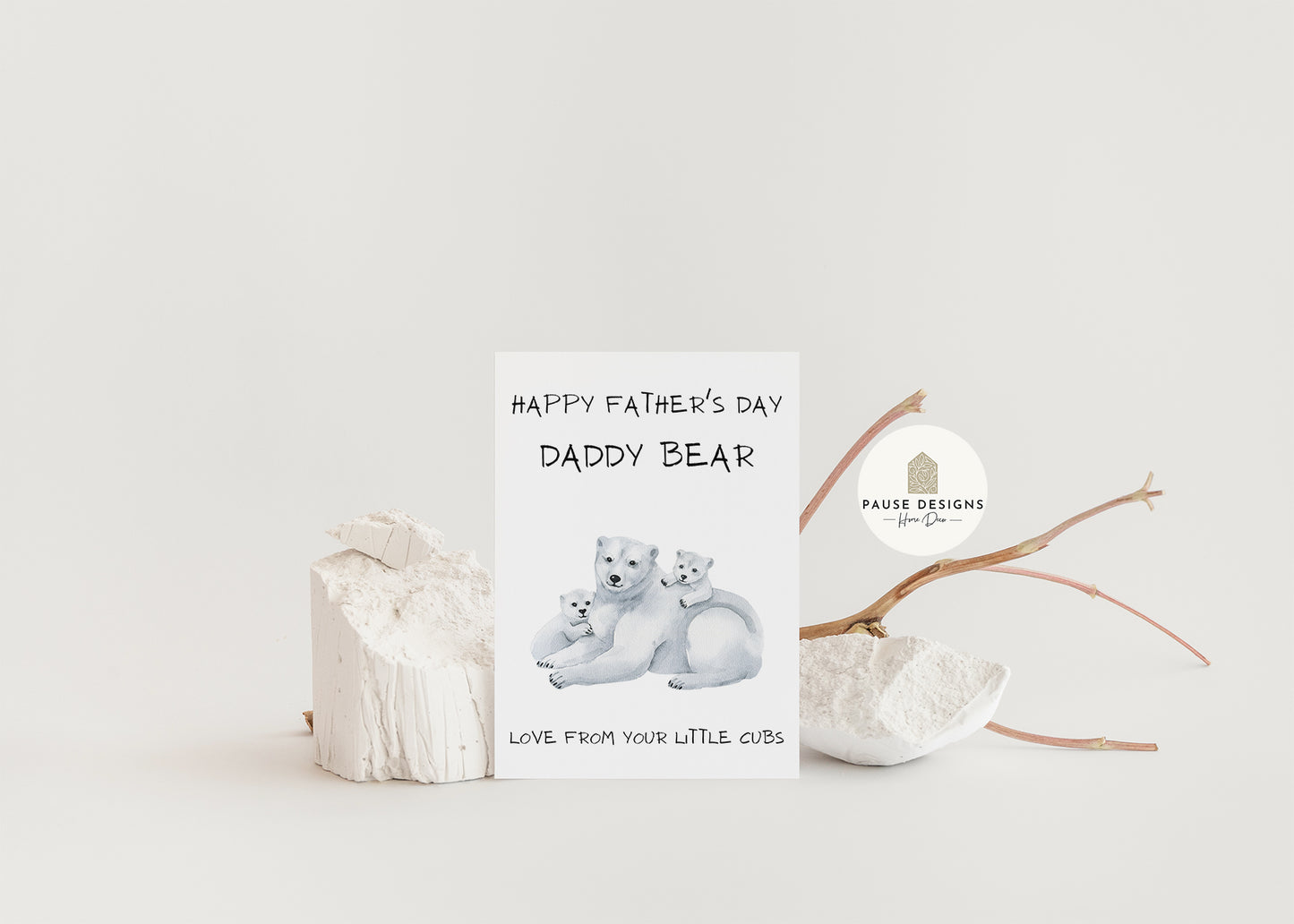 Happy Father's Day Daddy Bear, Love Your Cubs Polar Bear Greeting Card