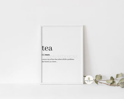 Tea Definition Wall Art Print | Unframed Print