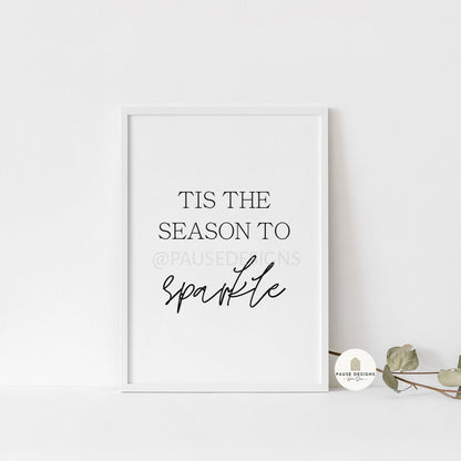 Tis the season to sparkle wall art print