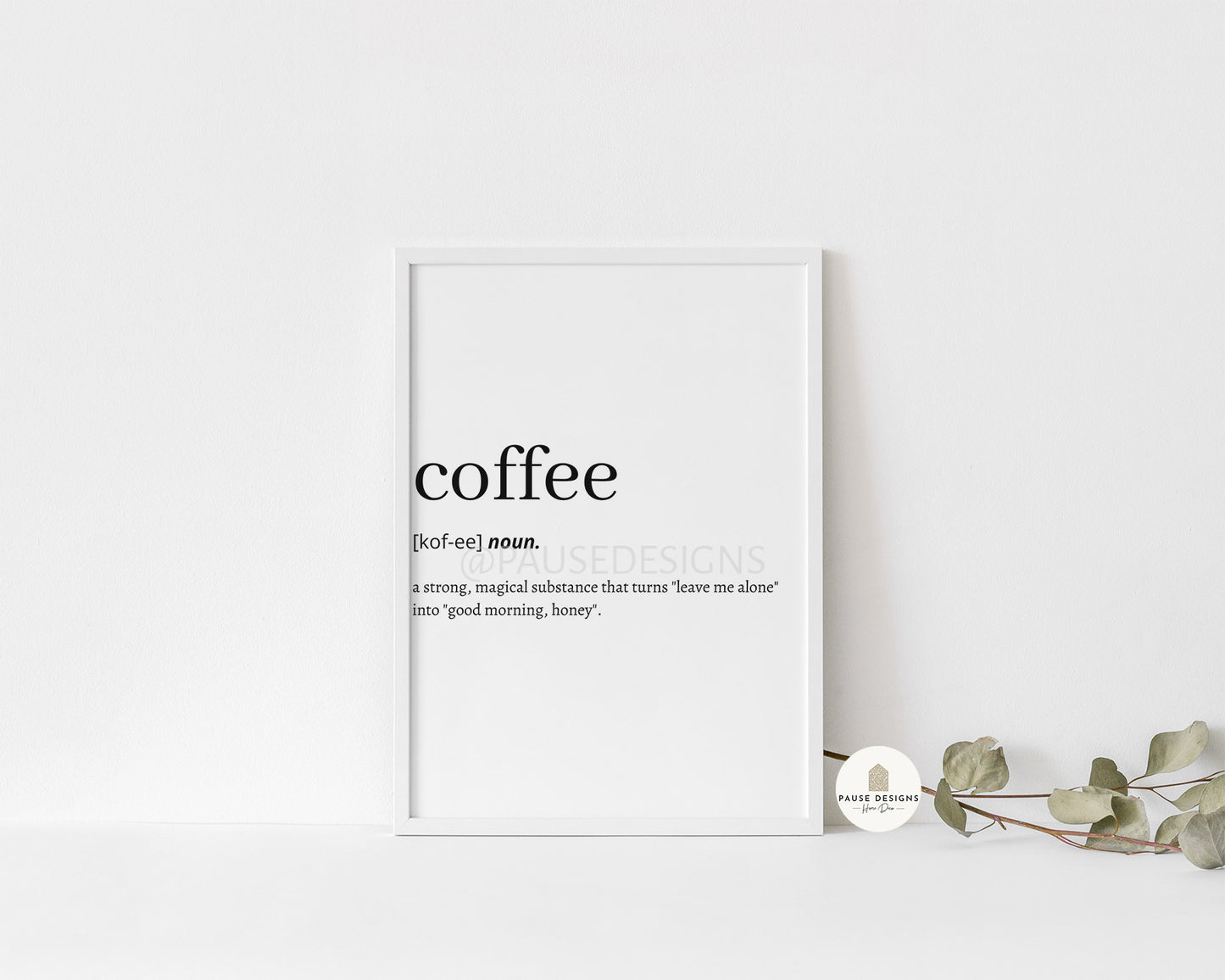 Coffee Definition Wall Art Print | Unframed Print