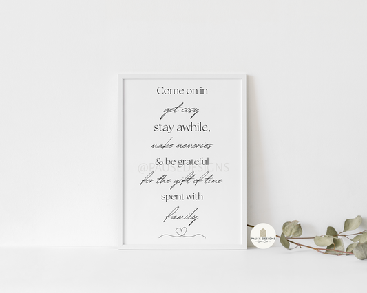 The Gift of Family Welcome Wall Art Print | Unframed Print