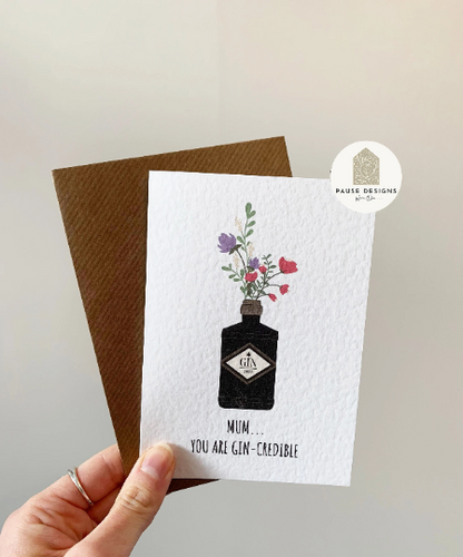 Gin Flower Bottle 'Mum...You Are Gin...Credible Mother's Day Card