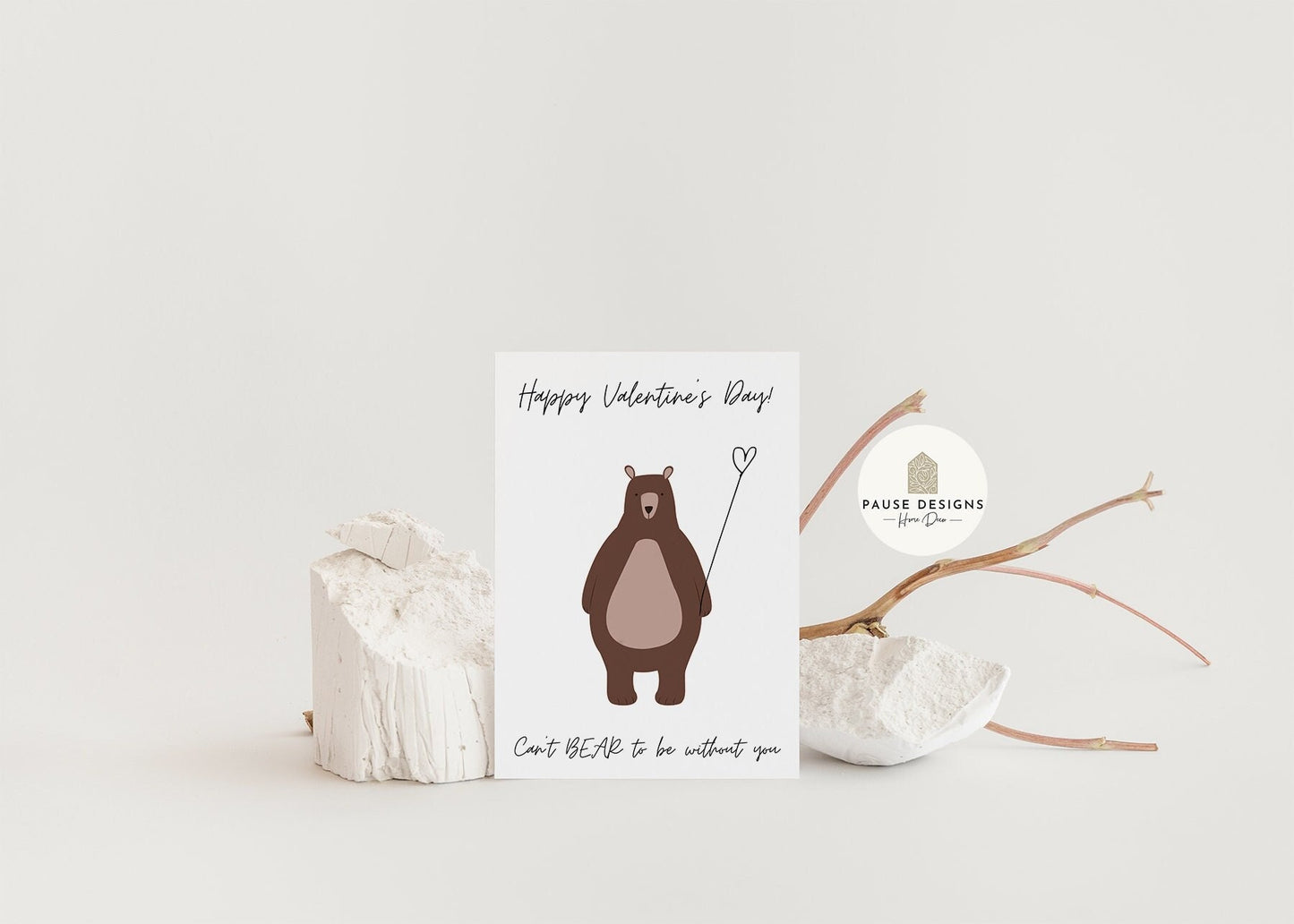 Can't Bear To Be Without You Funny Valentines Day Card | Cute Cards | Valentines Card for her| Card for Him |  Wife Card Husband Card