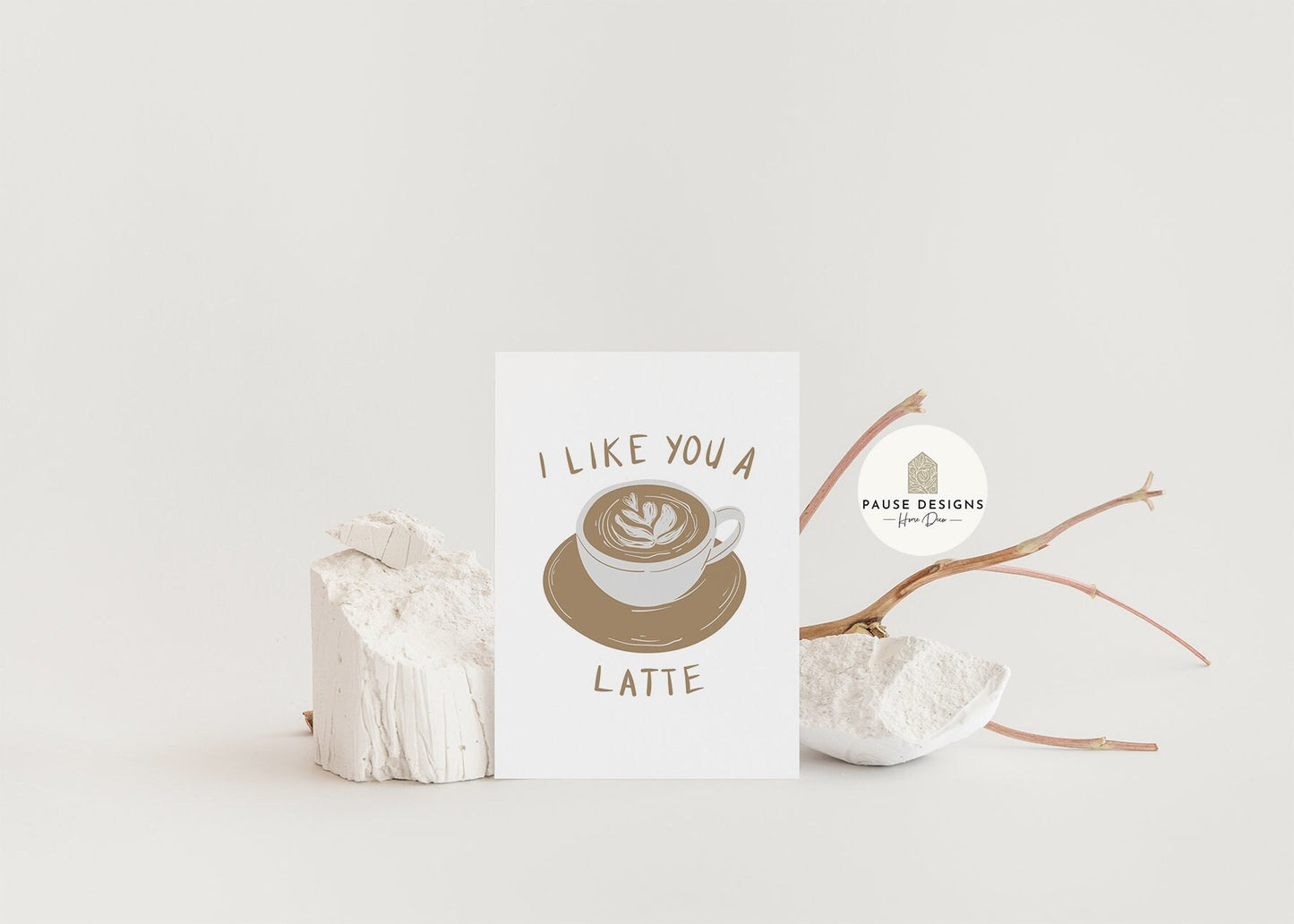 I Like You A Latte Valentine's Day Card | Cute Cards | Valentines Card For Her | Card For Him | Wife Card |  Husband Card | Coffee Lover