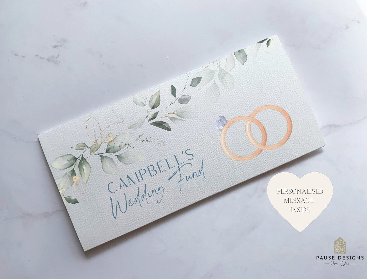 Personalised Wedding Funds Money Wallet | Engagement Gift Money | Cash Envelope | Engagement Presents | Congratulations Card | Just Married