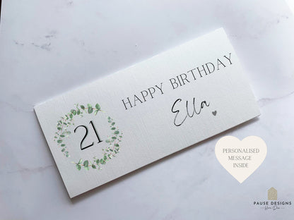 Personalised 21st Birthday Money Wallet | Birthday Gift Money | Cash Envelope | Birthday Present | Milestone Birthday Card | Custom Card