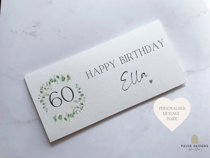 Personalised 60th Birthday Money Wallet | Birthday Gift Money | Cash Envelope | Birthday Present | Milestone Birthday Card | Custom Card