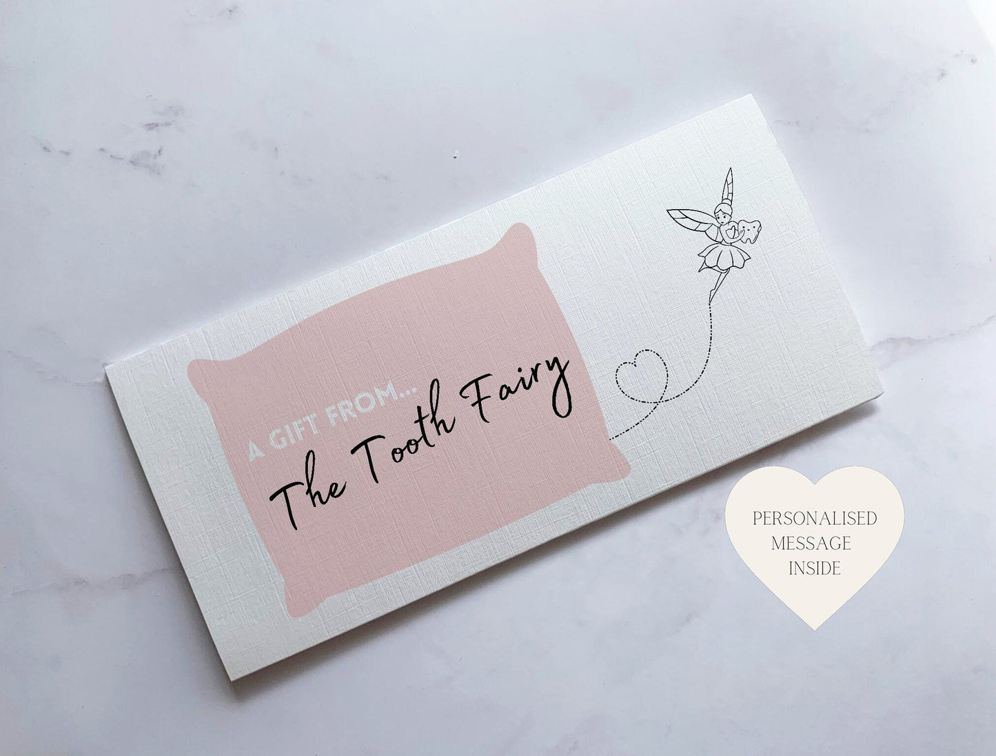 Tooth Fairy Money Wallet Card | Perfect Tooth Fairy Gift | Blue or Pink Pillow