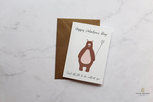 Can't Bear To Be Without You Funny Valentines Day Card | Cute Cards | Valentines Card for her| Card for Him |  Wife Card Husband Card