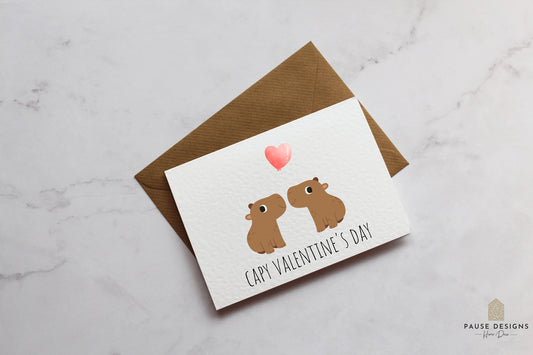 Capy Valentine's Day Capybara Greetings Card | Valentine's Gift | Cute Valentine's Card | Wife | Husband | A6 Card | Funny Valentine's Card