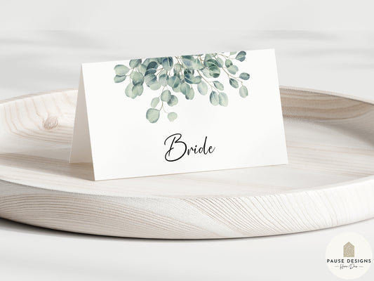Eucalyptus Wedding Name Place Card | Greenery Place Names | Wedding Place Cards | Table Place Names | Placecards | Event Place Table Names